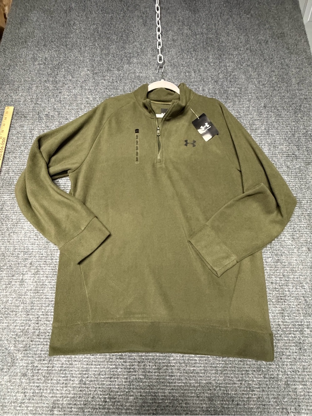 Under Armour Men's Olive Green Half-Zip Fleece Pullover nwt multiple